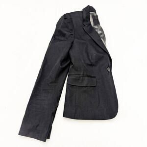 J. Crew Classic Black One-Button Blazer Cotton Blend Fully Lined Size 4